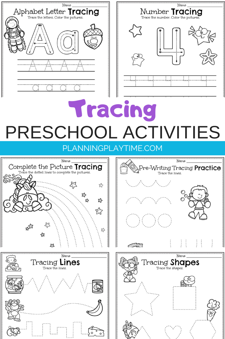 Tracing Worksheets And Activities For Preschool Planning Playtime