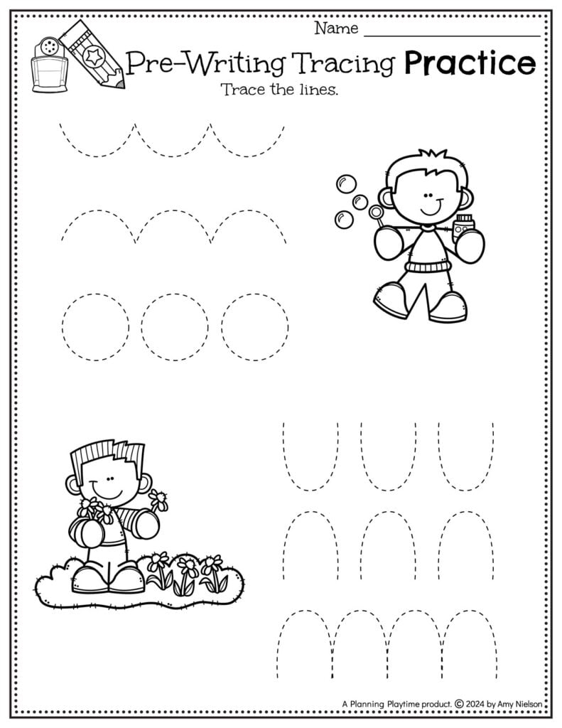 tracing worksheet for preschool