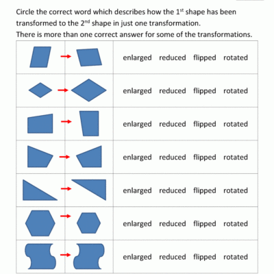 Transformation Geometry Worksheets 2nd Grade