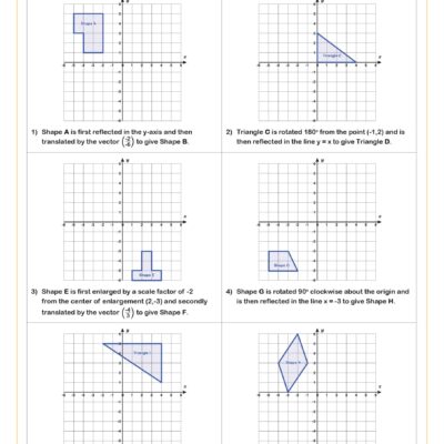 Transformations On The Coordinate Plane Worksheet 8th Grade PDF Worksheets Cazoom Math