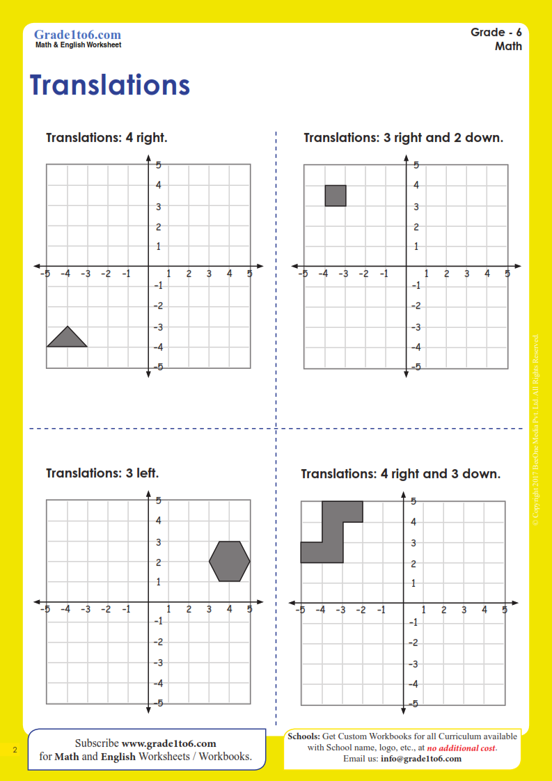 Translation Worksheets Grade1to6 Worksheets Library
