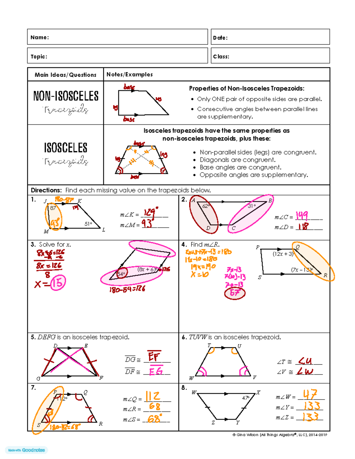 Trapezoids Isosceles Non Isosceles Properties Math Notes Studocu Trapezoids Isosceles Non Isosceles Properties Math Notes Studocu