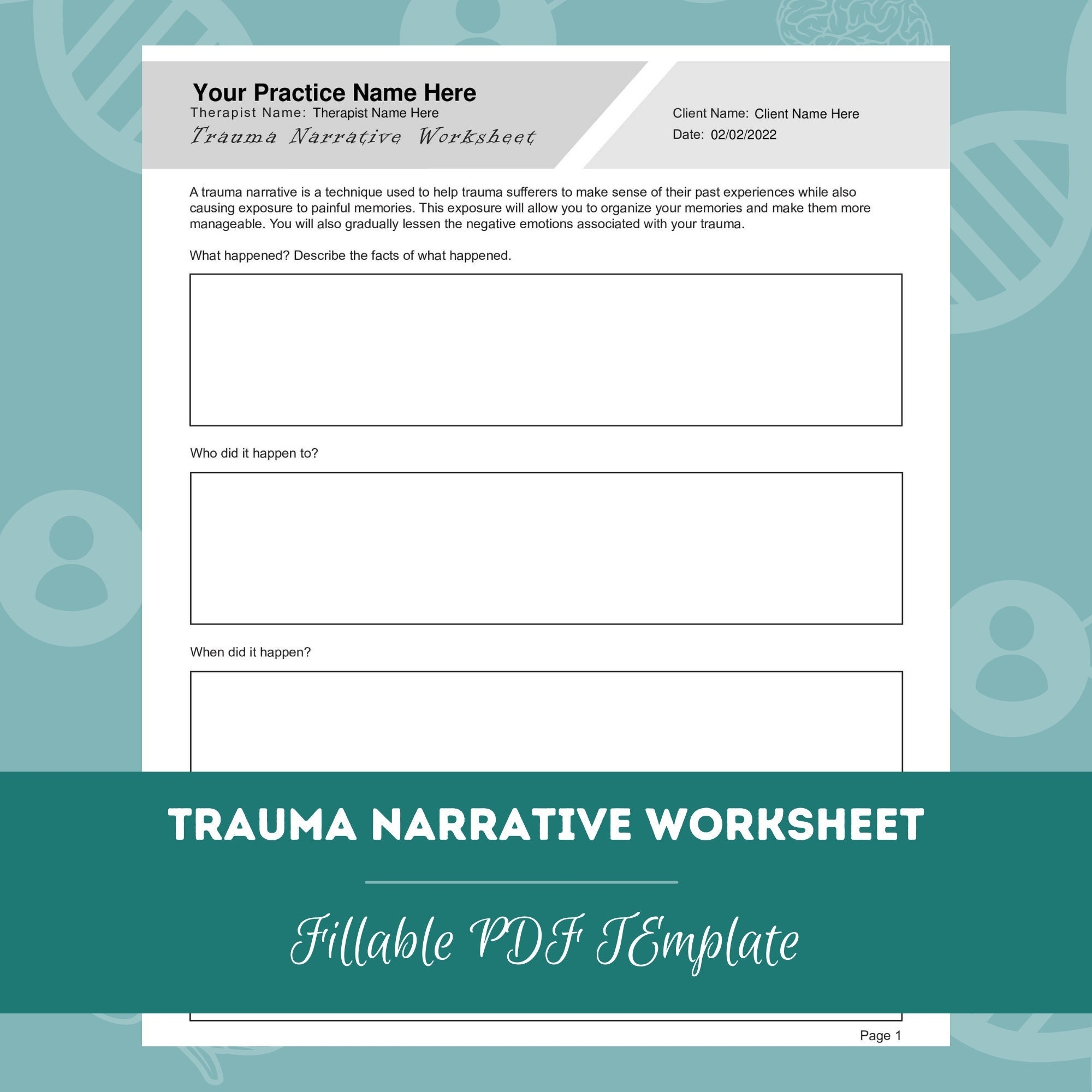Trauma Narrative Worksheet Editable Fillable PDF Template For Counselors Psychologists Therapists Etsy Trauma Narrative Worksheet Editable Fillable PDF Template For Counselors Psychologists Therapists Etsy