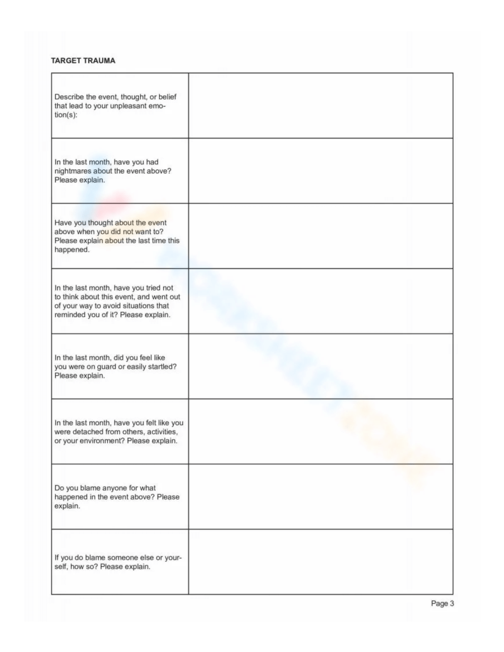 Trauma Timeline Worksheets Printable Trauma Timeline Worksheets Printable
