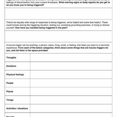 Trauma Worksheets