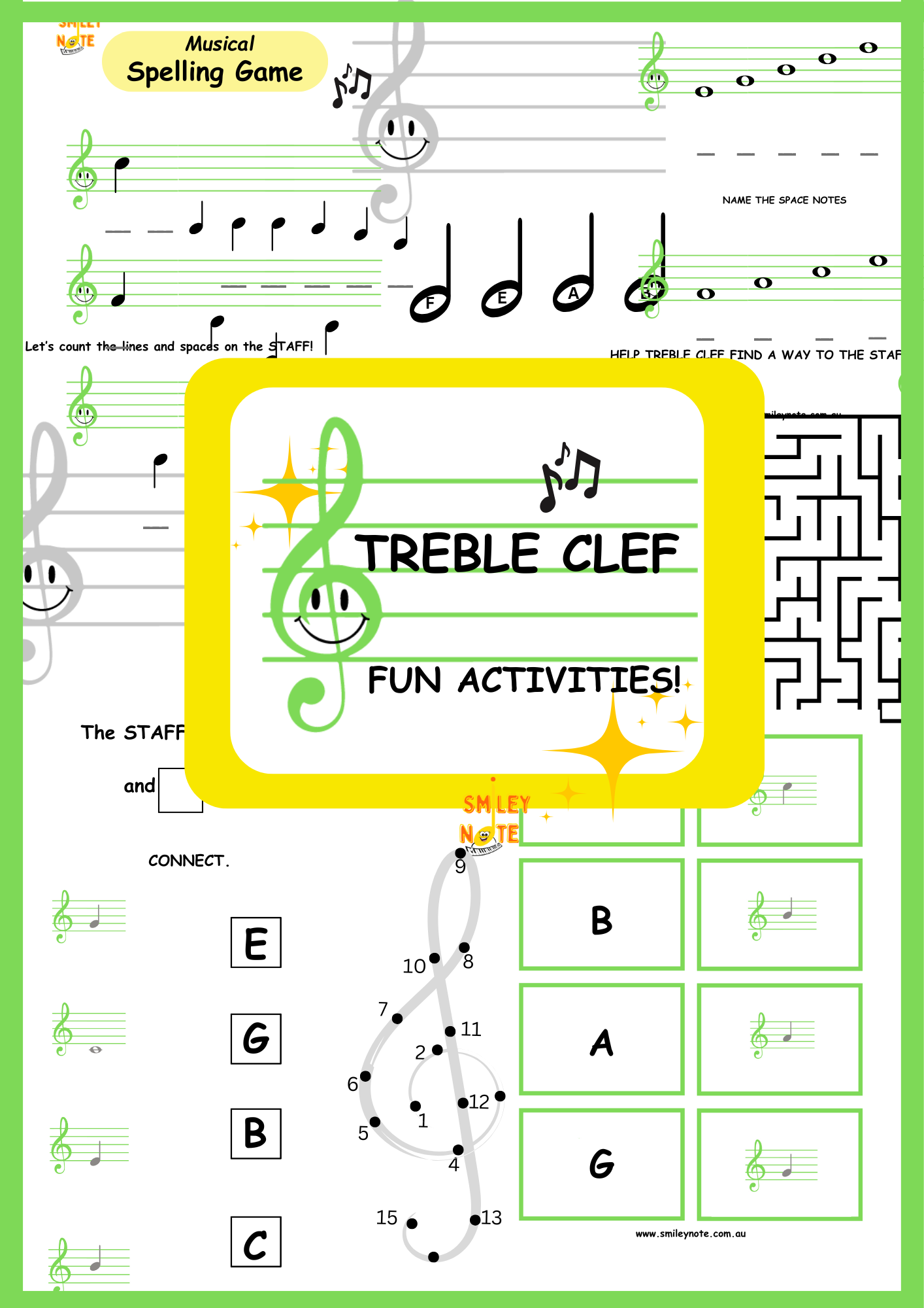 Treble Clef Activities Fun Packed Of Music Note Activities Spelling Games And Flashcards For Kids PDF Smileynote au Treble Clef Activities Fun Packed Of Music Note Activities Spelling Games And Flashcards For Kids PDF Smileynote au