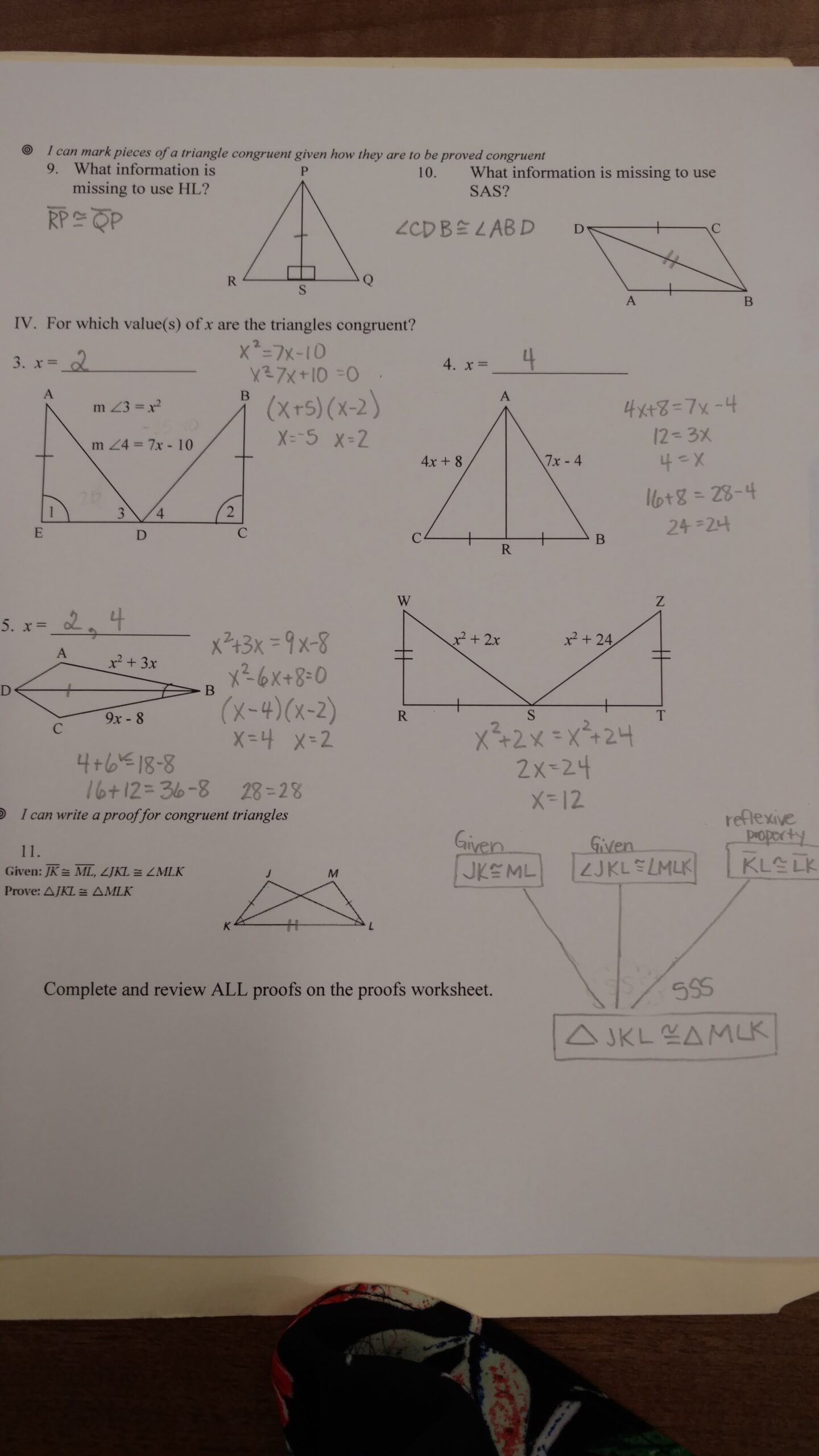 triangle congruence worksheet answers pdf