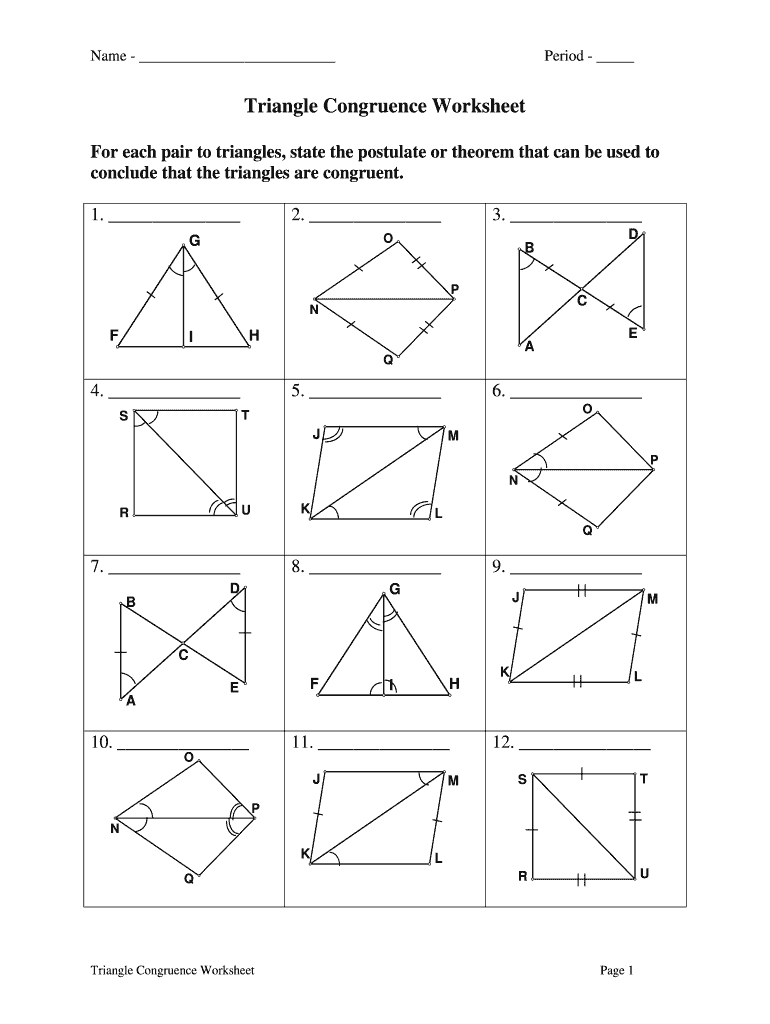 Triangle Congruence Worksheet Answer Key Fill Out Sign Online DocHub