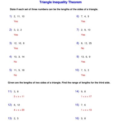 Triangle Inequality Theorem Triangle Worksheets Made By Teachers