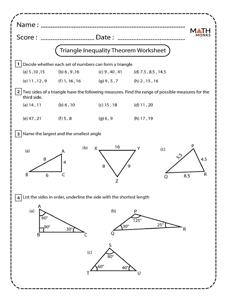 Triangle Inequality Theorem Worksheet PDF Worksheets Library Triangle Inequality Theorem Worksheet PDF Worksheets Library