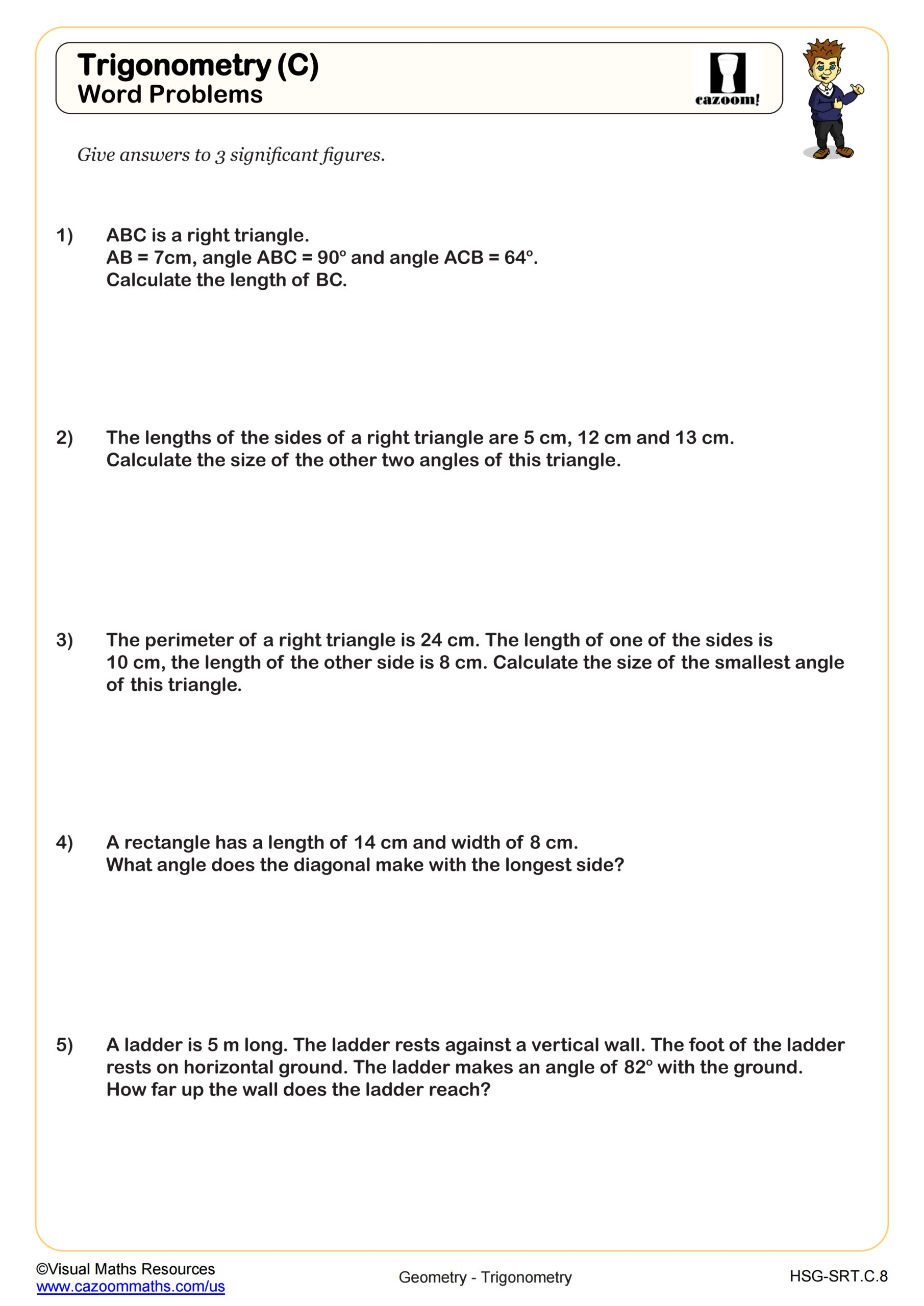 Trigonometic Ratios SOH CAH TOA Word Problems Worksheet Fun And Engaging Algebra II PDF Worksheets Cazoom Math Trigonometic Ratios SOH CAH TOA Word Problems Worksheet Fun And Engaging Algebra II PDF Worksheets Cazoom Math