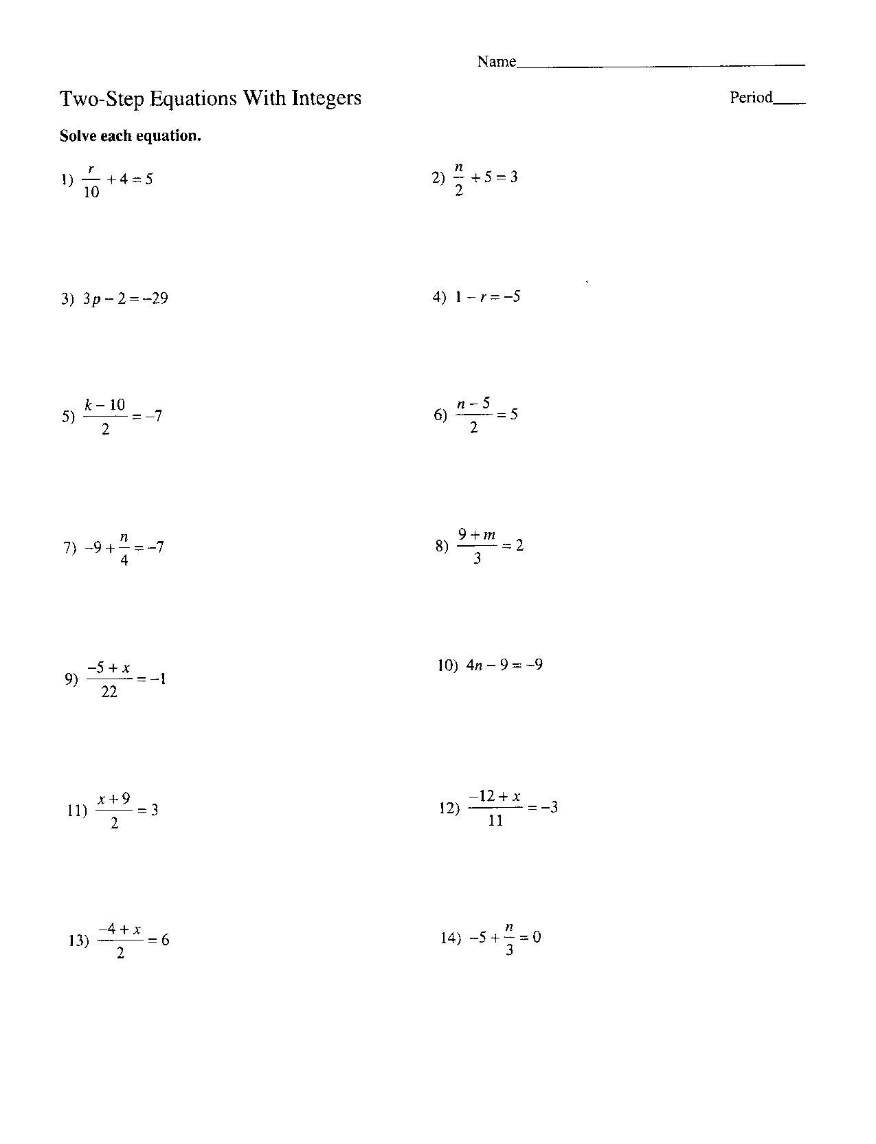 two step equations pdf worksheet two step equations pdf worksheet