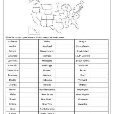 U S States Capitals Worksheets Test Sheets Maps U S Geography Made By Teachers