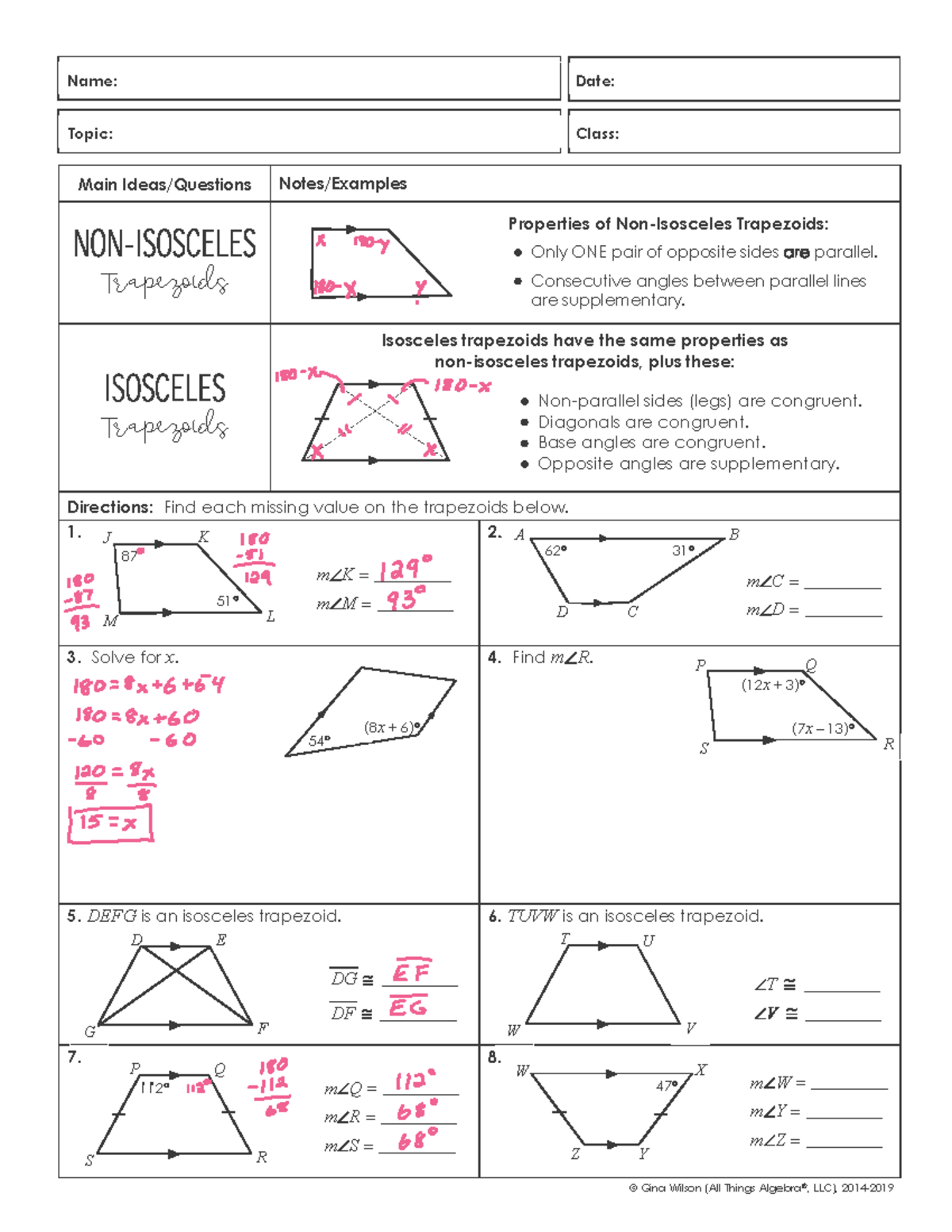 U8L6 Trapezoids Properties Examples Problem Solving Notes Studocu U8L6 Trapezoids Properties Examples Problem Solving Notes Studocu