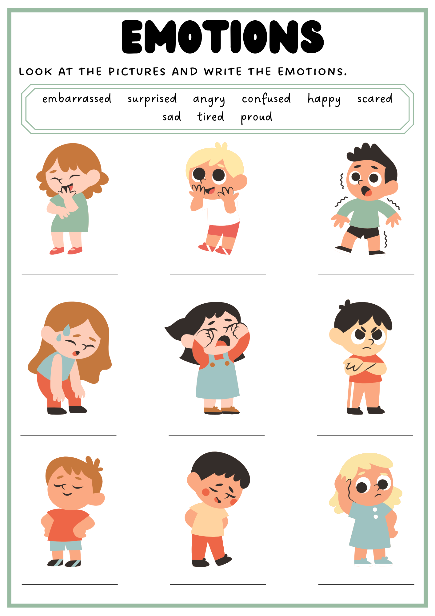 Understanding Emotions Worksheets For Child Development Sllearning