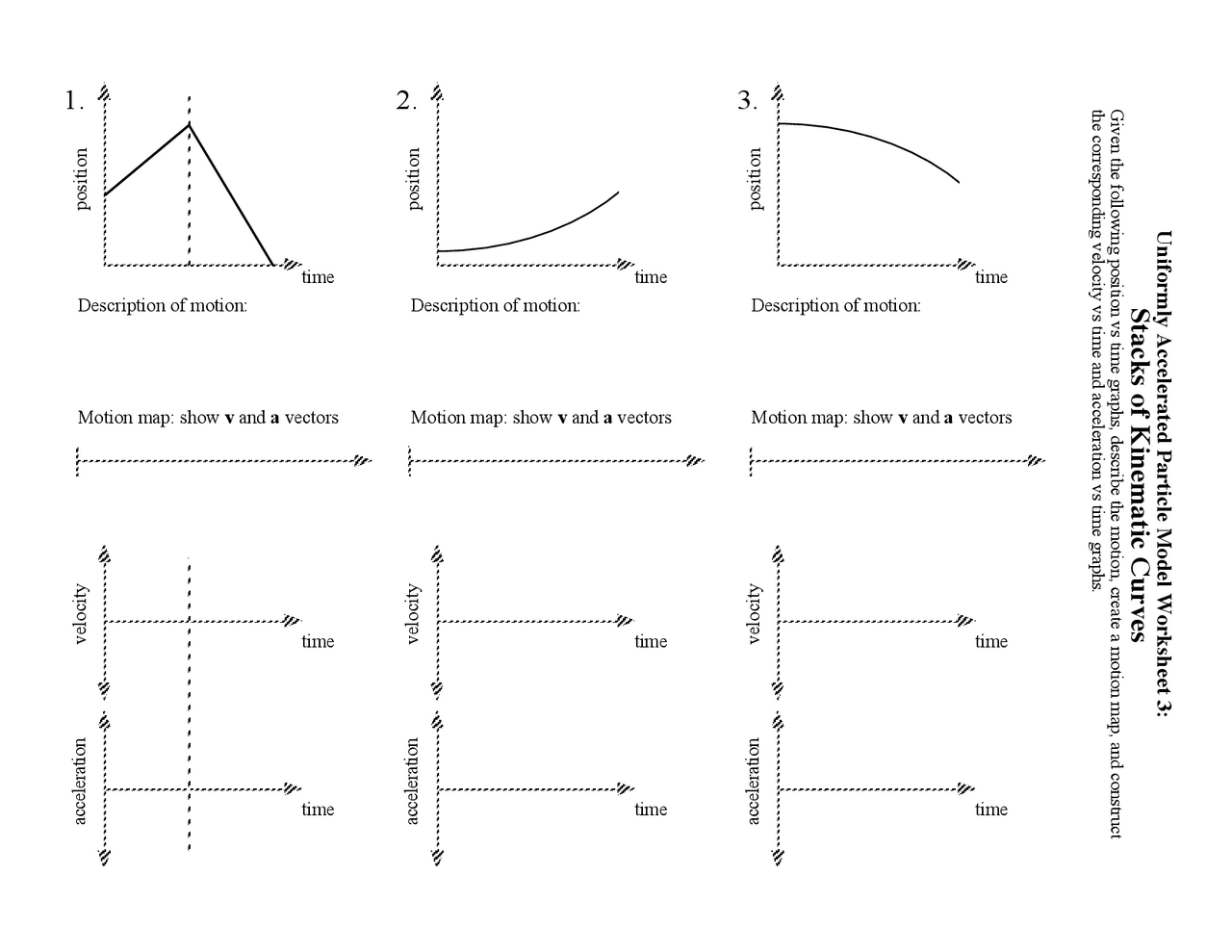 Uniformly Accelerated Particle Model Worksheet 3 Stacks Of Kinematic Curves Exams Kinematics Docsity