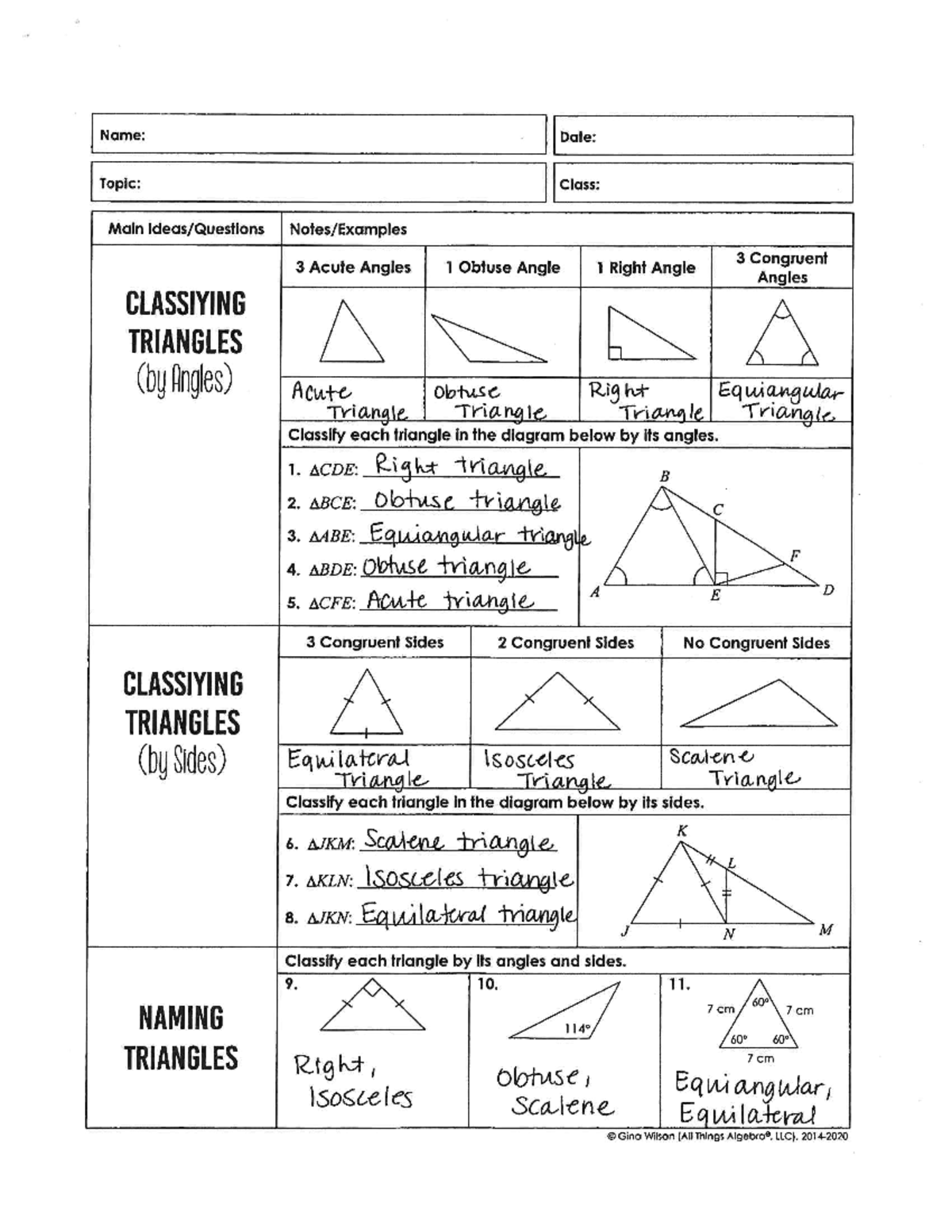 Unit 4 HW Key On Isosceles Equilateral Triangles Study Guide Studocu