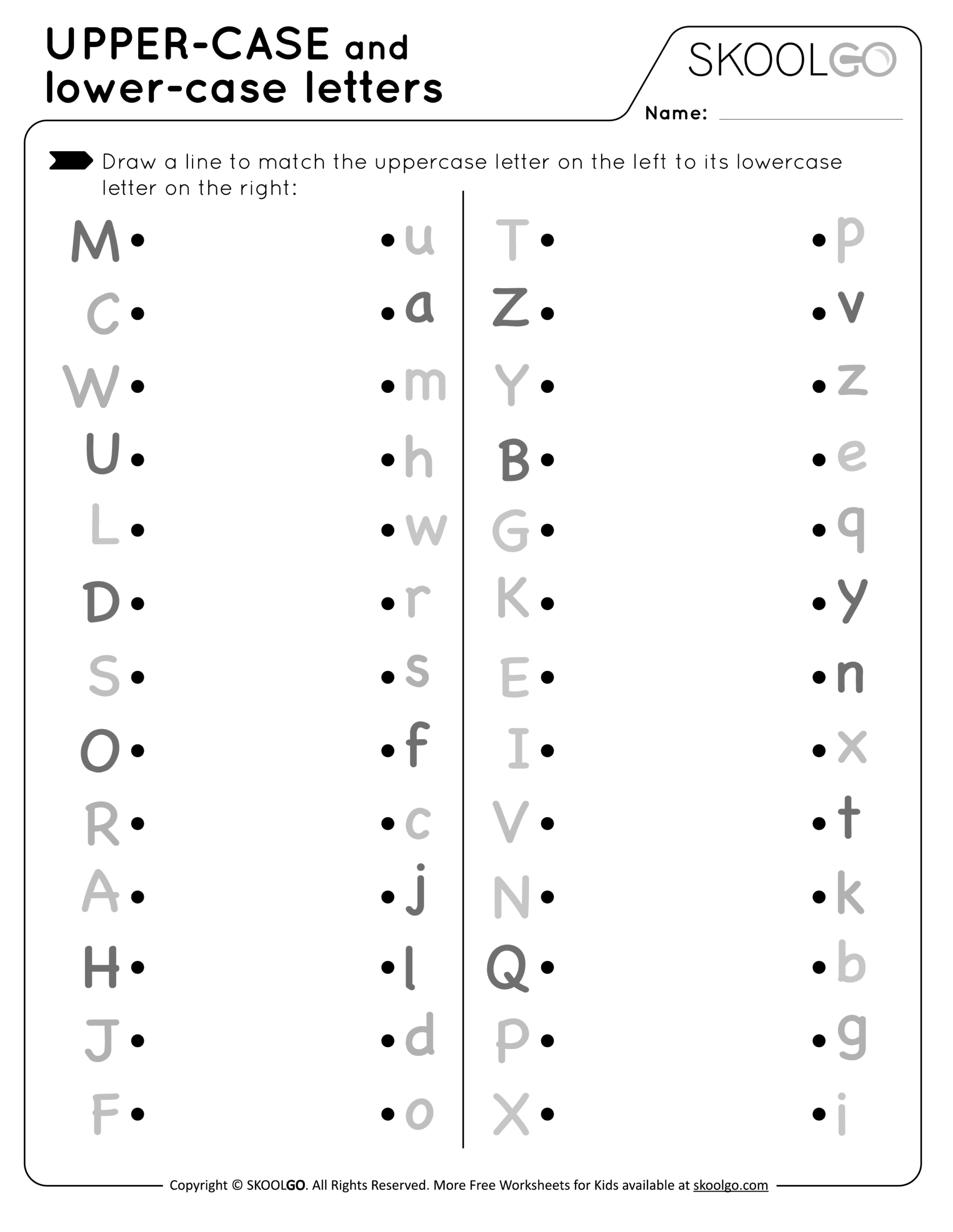 Upper Case And Lower Case Letters Free Worksheet For Kids Worksheets Library Upper Case And Lower Case Letters Free Worksheet For Kids Worksheets Library