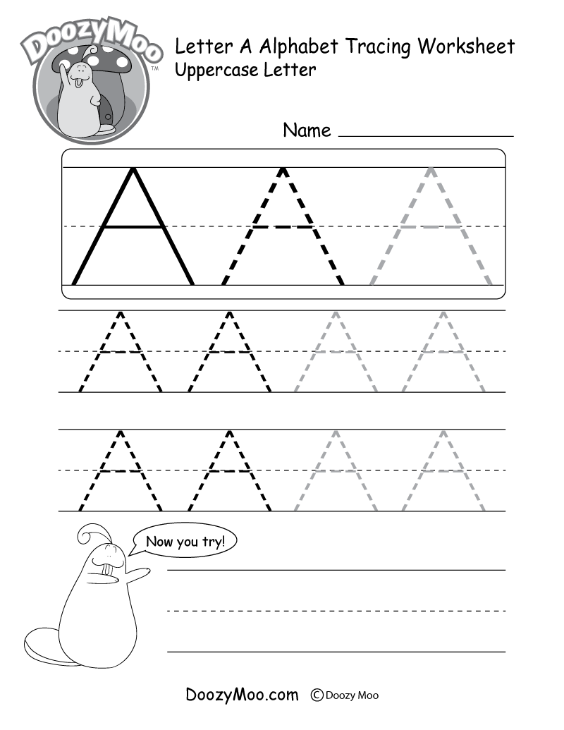 letter a dotted worksheets
