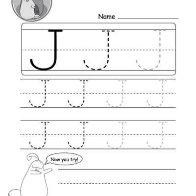 Uppercase Letter J Tracing Worksheet Doozy Moo