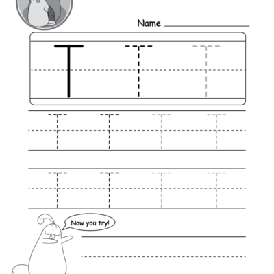 Uppercase Letter T Tracing Worksheet Doozy Moo