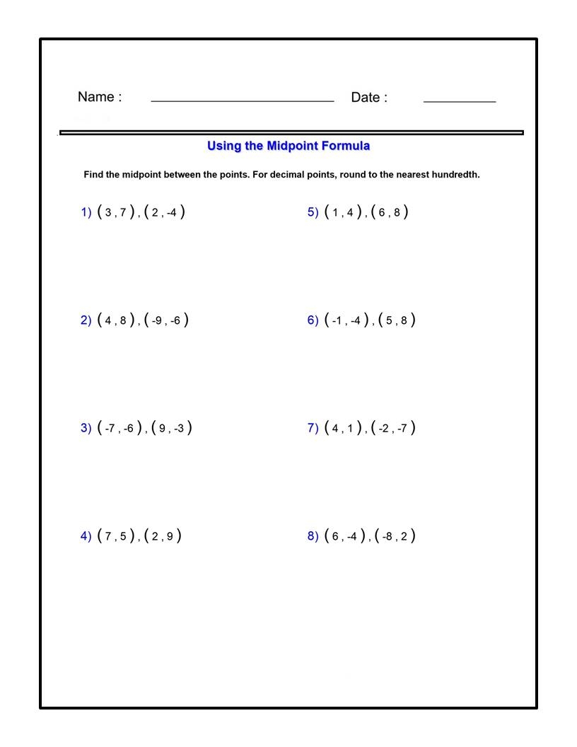Using The Midpoint Formula Worksheets Algebra 1 Radical Expressions Made By Teachers
