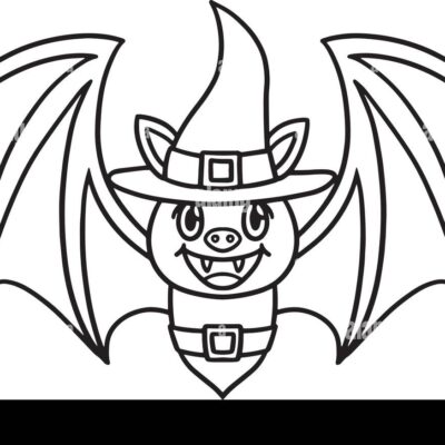Vampire Bat Halloween Isolated Coloring Page Stock Vector Image Art Alamy