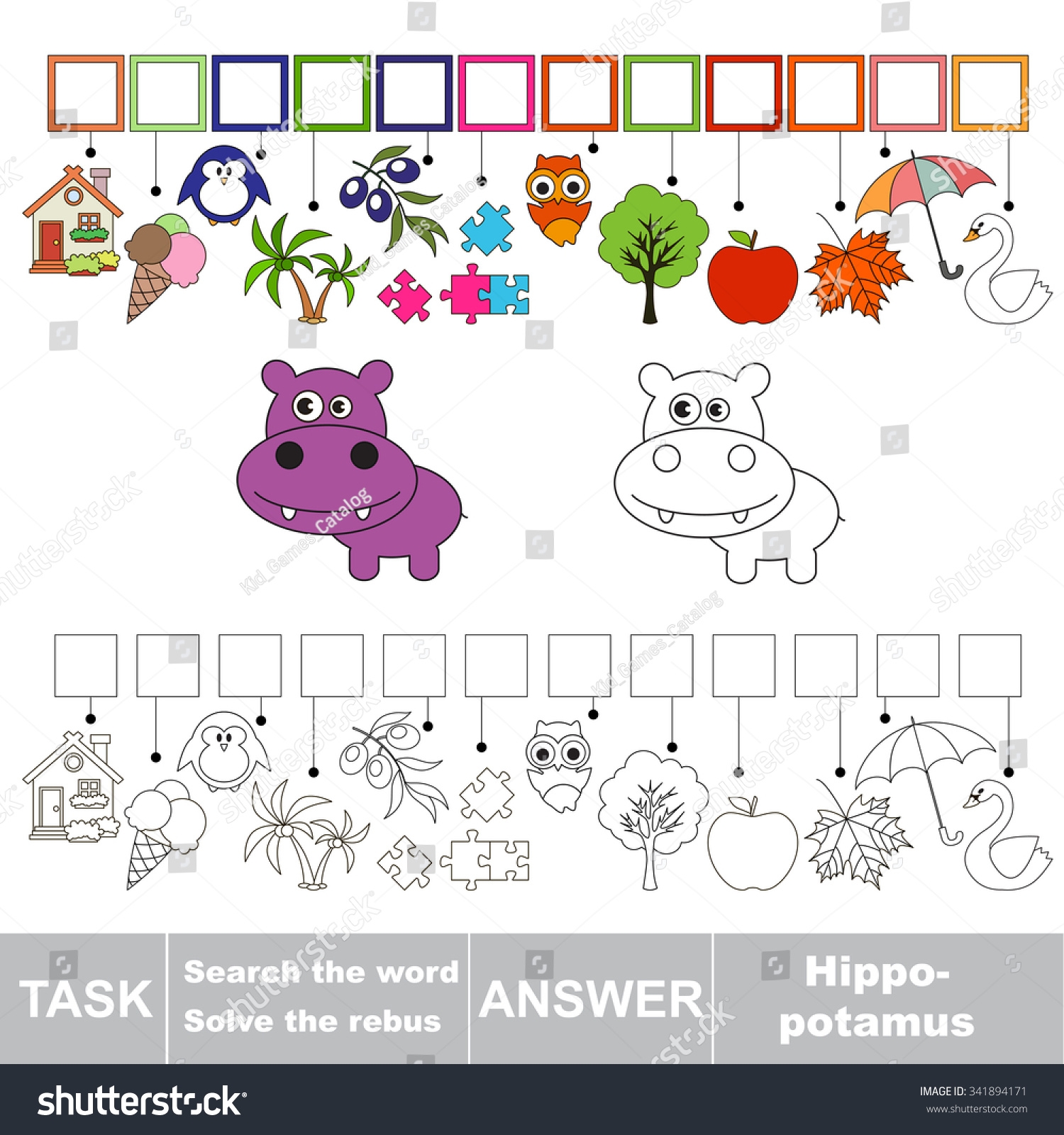 Vector Game Find Hidden Word Hippo Stock Vector Royalty Free 341894171 Shutterstock Vector Game Find Hidden Word Hippo Stock Vector Royalty Free 341894171 Shutterstock