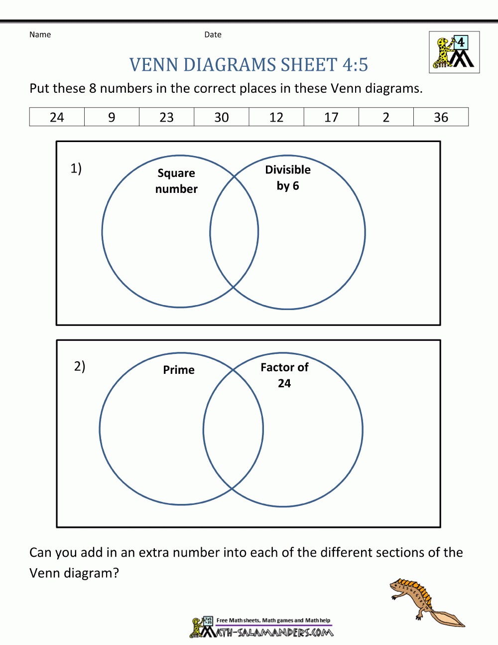 Venn Diagram Worksheet 4th Grade Venn Diagram Worksheet 4th Grade