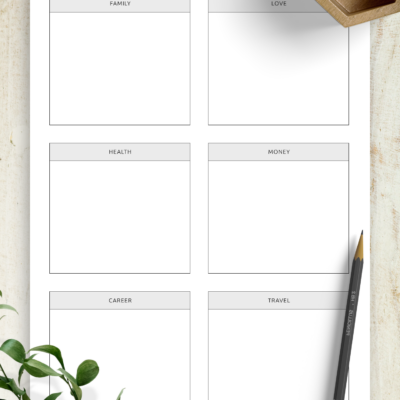 Vision Board Template Inspiring Customizable PDF Layout