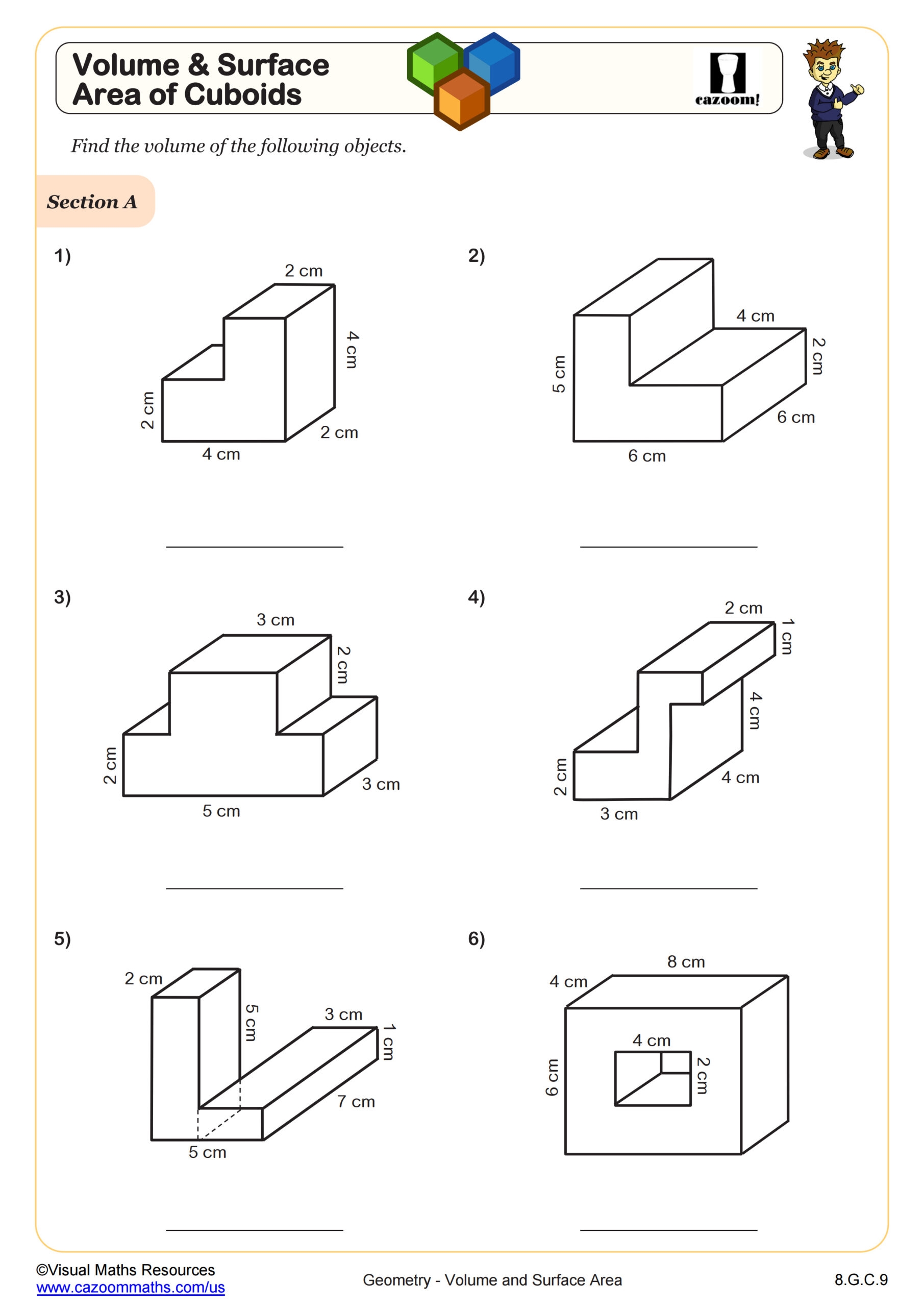 Volume Of 3D Shapes Worksheet Fun And Engaging 8th Grade PDF Worksheets Cazoom Math