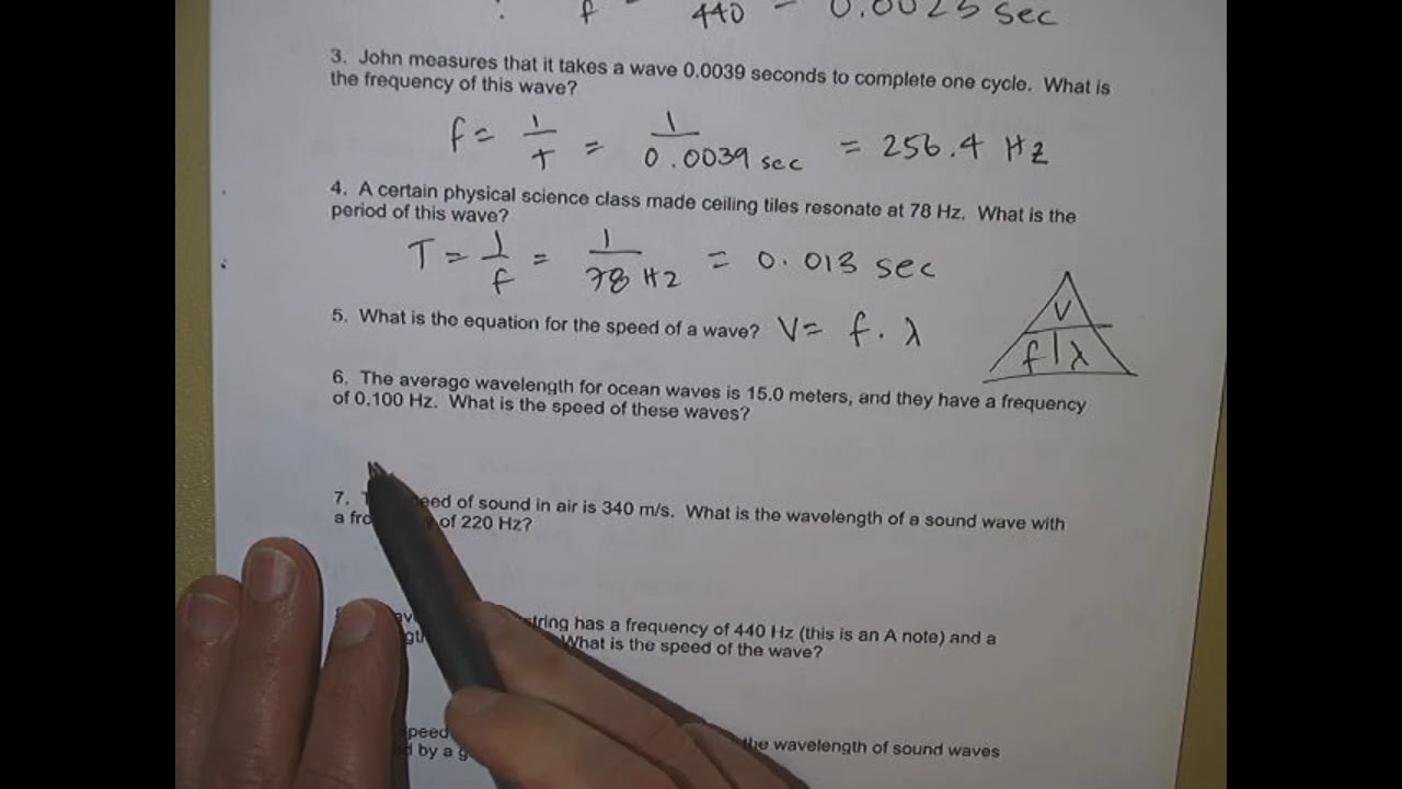 Waves Worksheet 1 YouTube