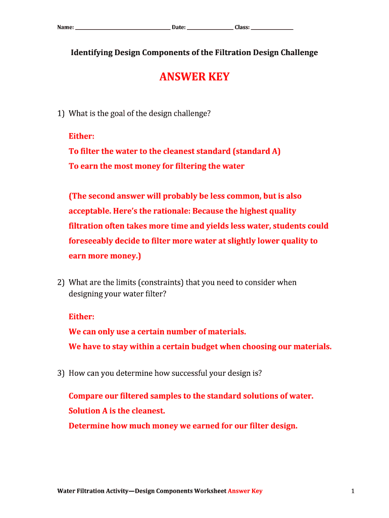 worksheet answer key