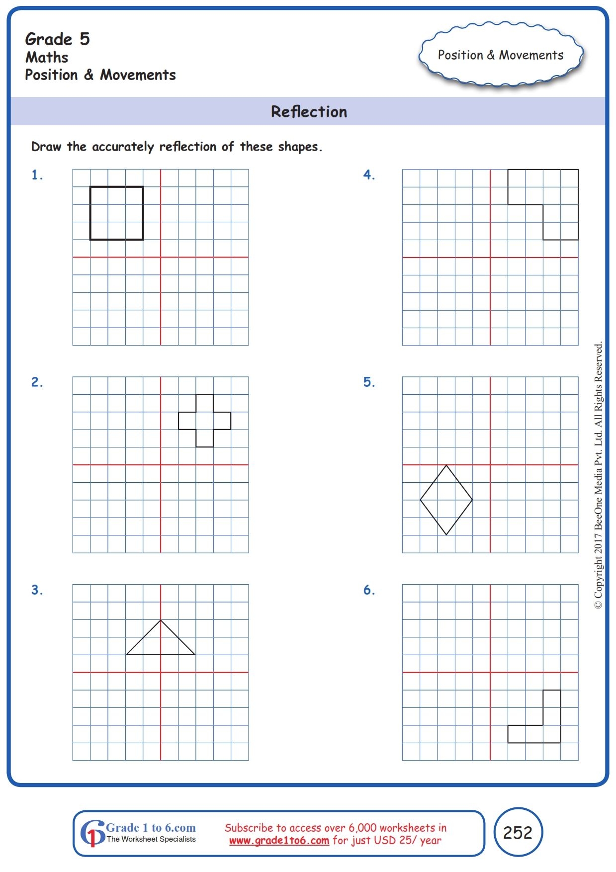 Worksheet Grade 5 Math Reflection Reflection Math Math Worksheets Library