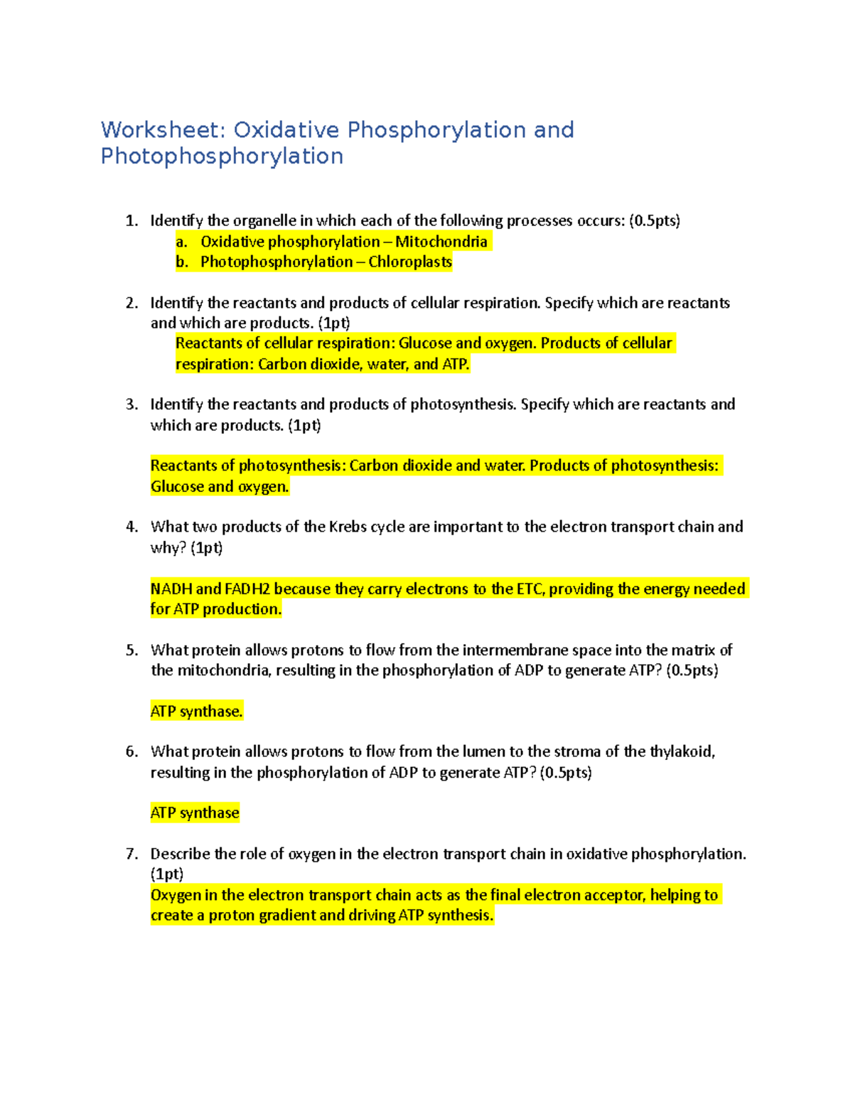 Worksheet Oxidative Phosphorylation And Photophosphorylation Summary Studocu Worksheet Oxidative Phosphorylation And Photophosphorylation Summary Studocu