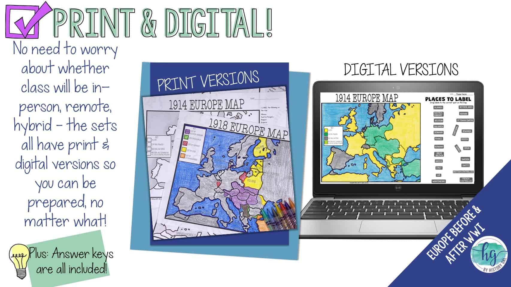 World War I Map Activity 1914 And 1918 Europe Maps By History Gal