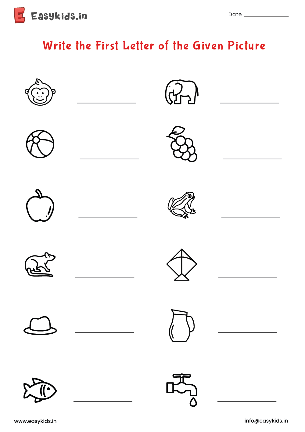 English Alphabet Worksheet for Nursery