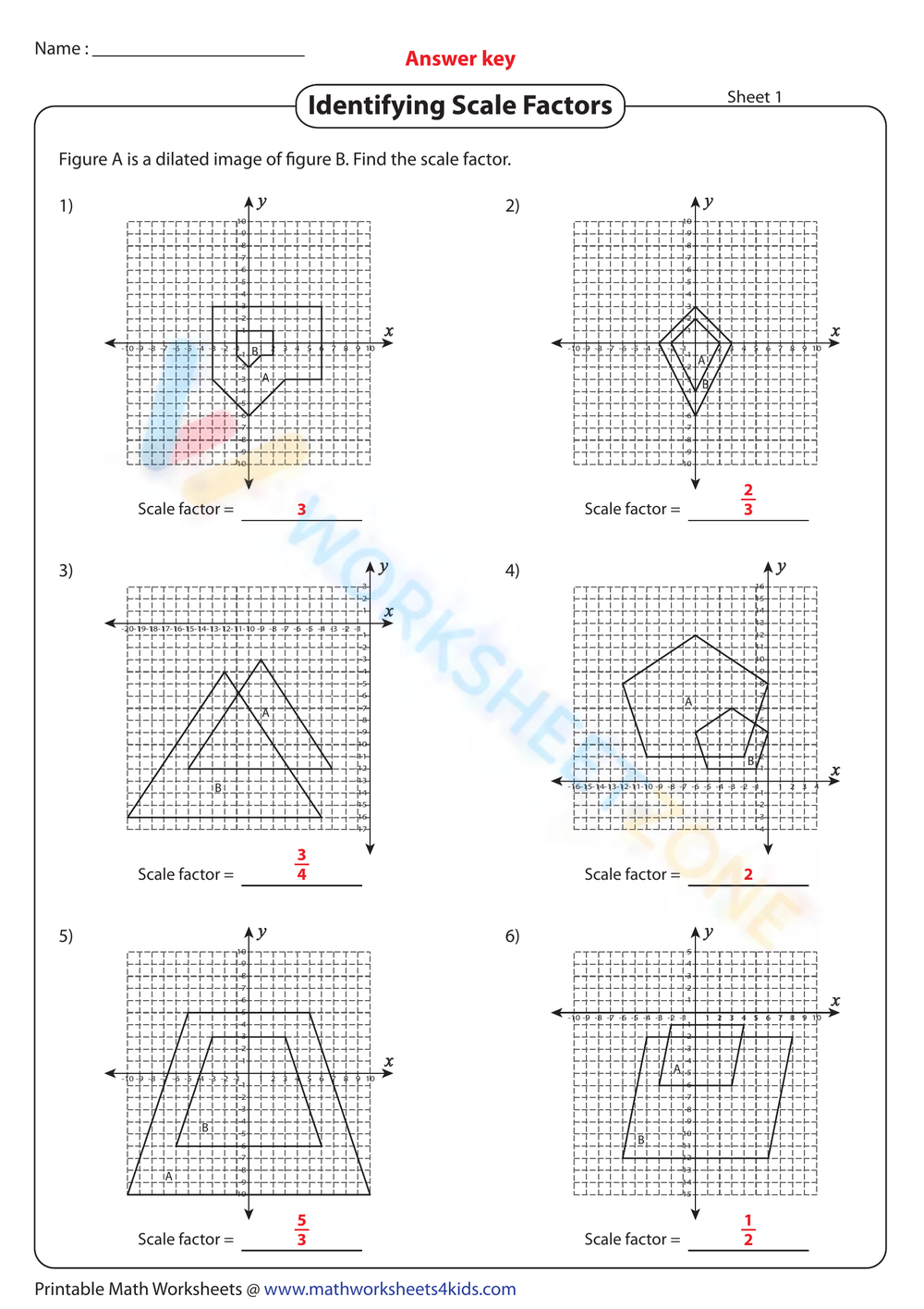 Writing The Scale Factor Worksheet Worksheets Library
