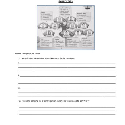 YEAR 6 UNIT 3 FAMILY TIES WORKSHEET DOCX