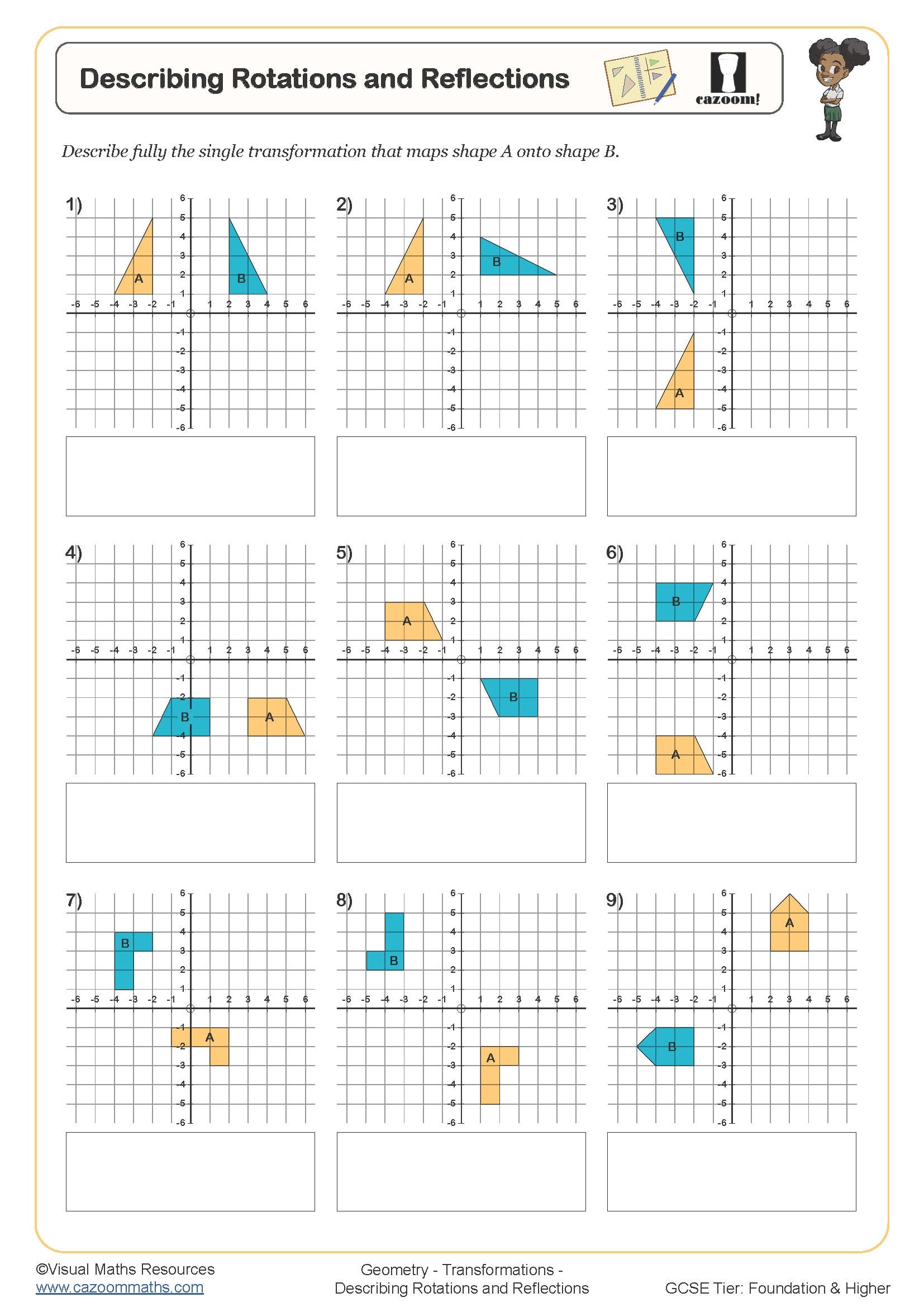 Year 9 Transformations Worksheets PDF Printable Worksheets